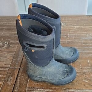 Bogs Kids Black and Orange Rain Boots